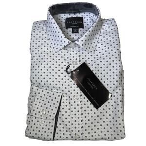 Calabrum Men's Regular-Fit Non-Iron Performance Dress Shirt - Grey medium $50